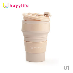 PRANA Foldable Cup/Tumbler Lipat/Silikon Cup - Gelas Lipat Untuk Kopi Portable/Collapsible Gelas Lipat Silikon untuk Travel 500 ML HL-AAB753