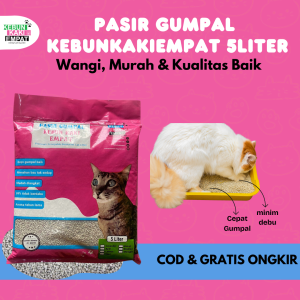 Pasir Kebun Kaki Empat 5 lt/ Pasir Gumpal pasir gumpal kucing wangi tidak debu Murah Kualitas Cat Top Markotop bisa instant dan same day
