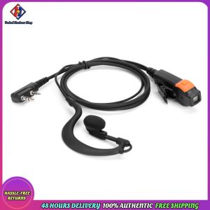 Vodool 2 Pin Walkie Talkie Headset Earphones K-Plug PU Wired Earhook Earpiece Dual PTT with Microphone for Kenwood for baofeng 888S TYT