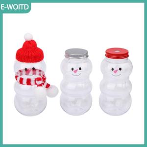 【E-WOITD】 500Ml Giáng Sinh Người Tuyết Chai Nước Trà Sữa Chai Nước Ép Cà Phê Xách Tay Uống Chai Cho Trà Sữa Cửa Hàng Nước Trái Cây Nhà Cup
