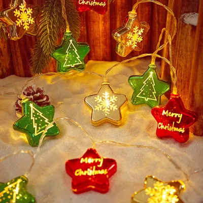 Christmas Lights Battery 2M 10 LED String Lights Christmas Ball Light For Home Xmas Tree Ornaments