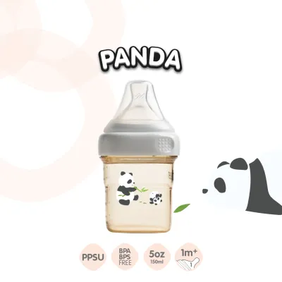 Hegen PCTO™ ขวดนม ขวดนมทรงเหลี่ยม ลายการ์ตูน ขวดนมPPSU จุกนมเบอร์ 1 Slow Flow สำหรับ 0-3 เดือน - Feeding Bottle 5oz/150ml