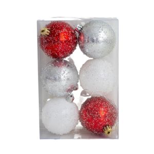 ZENGD 6/12pcs Creative Christmas Ball Set 4/6/8cm Delicate Hanging Ornament Crafts Waterproof Frosted Ball Background Layout