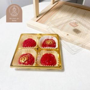 BC10-14 / BC10-15 ถวายองค์แม่ ชุดรวมขนมดอกชบาและกุหลาบสีแดง 1ชิ้น/4ชิ้น/6ชิ้น