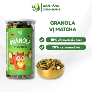 Granola Siêu Hạt Vị Matcha 500g WISE FOOD (NEW) Yến Mạch Sấy Giòn Ngũ Cốc Hỗ Trợ Giảm Cân