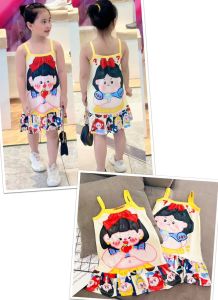 11-40kg mẫu mới siêu cưng! váy dây thun gân 3D hình siêu cưng cho bé gái