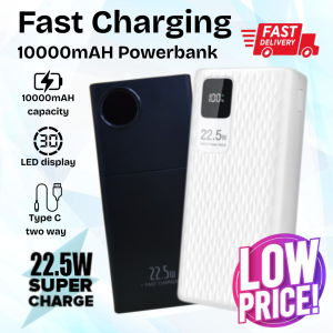 Power Bank 10000mAH Type C Input USB LED Display Fast Charging Powerbank