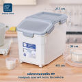 Super Lock กล่องใส่ข้าวสาร ถังข้าวสาร 20 Kg รุ่น 6050 ถังเก็บข้าวสาร อาหารแห้ง มีล้อเลื่อนเคลื่อนย้ายสะดวก ฟรีถ้วยตวง. 