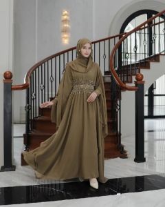 COD - Layla Kaftan Ceruty Mix Payet Dress Kaftan Lebaran Kekinian Trendy 2025 Fashionable Murah New