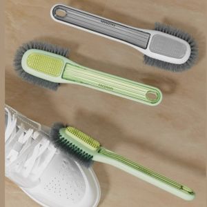 DFJET Double-sided Multifunctional Shoe Brush Long Handle Light Luxury Cleaning Brush Household Cleaning Tool Wear-resistant Circular Washing Clothes Brush Home