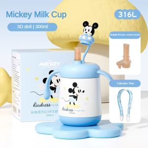 Tôi biết Cốc tập uống cách nhiệt bằng thép không gỉ đáng yêu có tay cầm & ống hút-Hoàn hảo cho trẻ em & trẻ mới biết đi (300ml) -Thiết kế hoạt hình