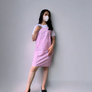 Dress Casual Gaun Korea Model Simple Casual Dress stripe Kombinasi Dress Remaja salur Pink zh