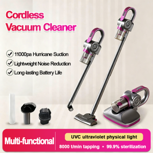 UV99.9% Sterilizing 4-in-1 Cordless Vacuum Cleaner with UV Light Long-Running Time Powerful Suction for Bed Mattress Cleaning