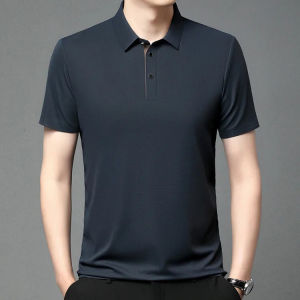 Men Summer Ice Silk Short Sleeve Shirt Business Casual Casual All-match Shirt