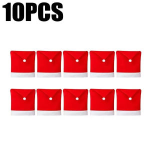 Dizoey 10Pcs Christmas Chair Cover Christmas Decoration for Home Table Dinner Chair Back Decor New Year Party Supplies Santa Claus Hat