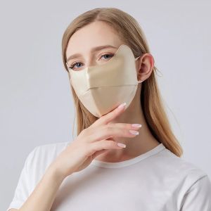 100% Mulberry Silk Face Mask UV Protection Sun Mask for Women Anti Wrinkle Dust Proof Reusable Breathable Cover with Eye Shade