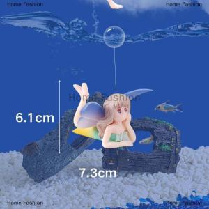 [COD] Home Fashion Cartoon Fish Tanks Decor Mini Diver Simulated Floating Mermaid Aquarium Fish Tank Decoration Kiki Pendant Aquarium Accessories
