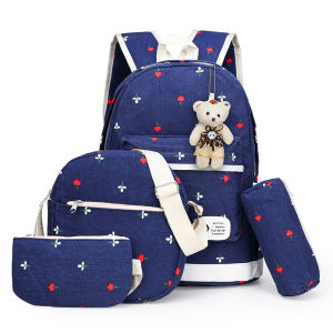 CJH BAG# 2509 CANVAS MATERIAL 4N1 MULTI-FUNCTIONAL SCHOOL BACKPACK FOR WOMEN WITH LARGE CAPACITY