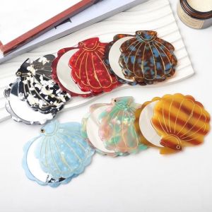 FLYING Shell Shape Makeup Mirror Acetic Acid Folding Small Mirror Travel Handheld Cosmetic Mirror Women Girls