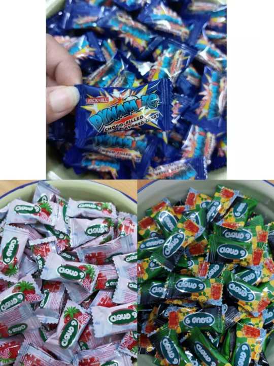 Cloud 9 Candy (25pcs) Halal Strawberry Candy /Choco Fill Mint/ Lemon ...