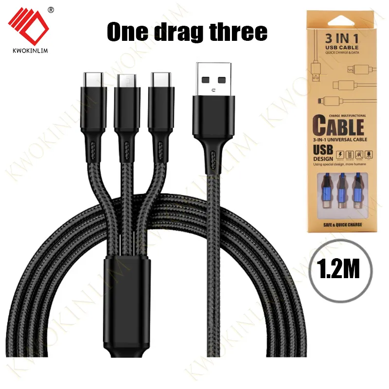 Charger(black) 3 In 1 Set Fast Charger USB Charging Cable Fast Charger For  Ipad iphone