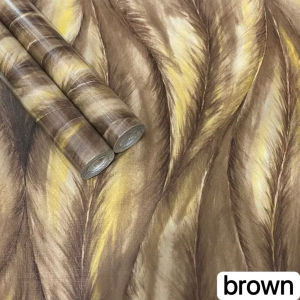 3D Wallpaper 10m x 45cm Self Adhesive Waterproof PVC Feather Design Wall Sticker Home Decor