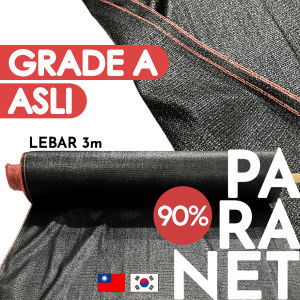 Jaring Paranet 90% Lebar 3 meter (GRADE A) untuk Jaring Peneduh / Tirai Outdoor Hitam Tebal 90 % untuk Penahan Panas Sinar Matahari Shade Shading Net