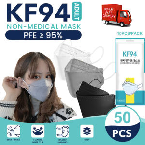 [48HRS Delivers]😷😷😷  KF94 Mask 100PCS Original Mask Earloop Mask KN95 MASK 4ply Protective mask Face Mask KF94 4D Mask 50pcs High Quality Mask Reusable Mask KF94 for Adult Mask Made in Korea Waterproof Mask Stock in Malaysia