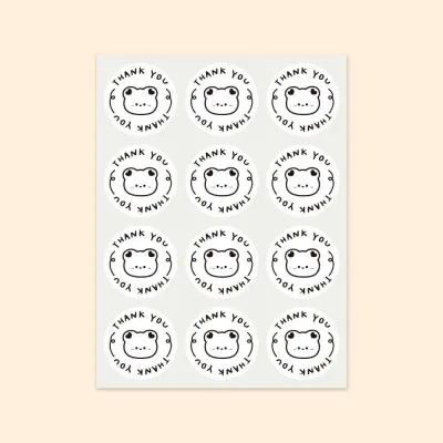 สติกเกอร์ติดแก้ว กาแฟ ชา เครื่องดื่ม ขอบคุณ sticker coffee