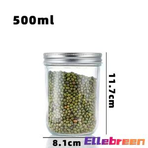 Sealed Glass Jar Kitchen Storage With Lid Pickle Bottle Jam Bottles 100ml-500ml