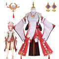 Genshin Impact Yae Miko Cosplay Costume Guuji Yae Fancy Dress Full Set Uniform Outfit Wig Headwear Props Game Suit. 