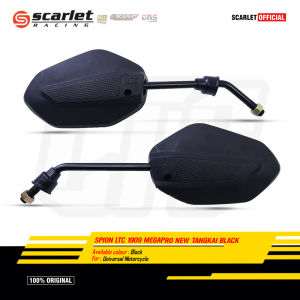 Scarlet LTC - Kaca Spion standar 1909 megapro Carbon Tangkai Black & Chrome Honda Yamaha Suzuki