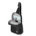 WIWU Fingerprint Unlock Anti-Theft Crossbody Bag Men for Travel PVC Leather Purse Waterproof Large Sling Bag for Men Multi-pocket Black. 