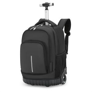 Premium Trolley Laptop Backpack Bag 2 Wheels Cabin Luggage Travel Bags Waterproof For Men Women College School Student