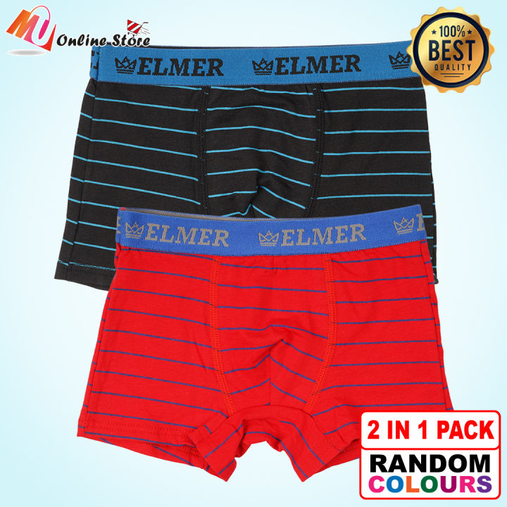 MU BOXER KANAK KANAK LELAKI 2 IN1 / BOYS BOXER / SELUAR DALAM BOXER 2 HELAI  /PAKAIAN DALAM BUDAK/SPENDER BUDAK 6607&6608