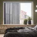 Graywind Fabric Vertical Blinds Custom Size Blackout Vertical Blind Free Wand Control Reversible Privacy Track Slats Set for Patio Sliding Glass Door Window (Light Grey). 