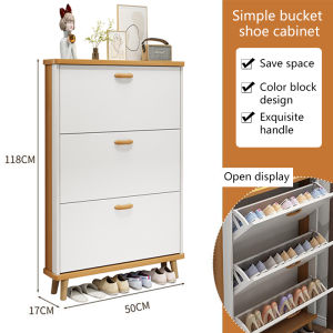 Shoe Cabinet Wood Flip Shoe Cabinet Shoe Rack Shoe Organizer Family Storage Cabine Light Luxury Foyer Cabinet At the Entrance For Storing Artifacts Small Unit Type Narrow Shoe Cabinet