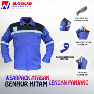 Wearpack Atasan Werpak Kerja Baju Kerja Pria Lengan Panjang - Benhur Hitam