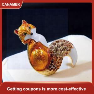【CANAMEK 】 Stylish Foxes Brooch Cartoon Animal Lapel Pins Luxury Corsage For Women Versatile Shiny Corsage Clothing Accessories Gifts