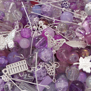 Nhiều màu hạt thủy tinh phụ kiện hợp kim hỗn hợp gói vật liệu cho vòng tay thủ công vòng cổ bông tai Keychain Tự Làm Thủ Công Phụ kiện làm đồ trang sức