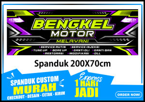 Spanduk BENGKEL Banner BENGKEL Ukuran 200x70cm COD / Spanduk BENGKEL Banner BENGKEL Ukuran 200x70cm COD
