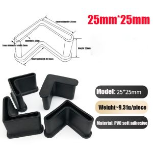 4pcs/1pcs 1x1 Inch (25MM) Angular Heavy Duty Tubular Rubber Footings /Stopper for Angle Bar