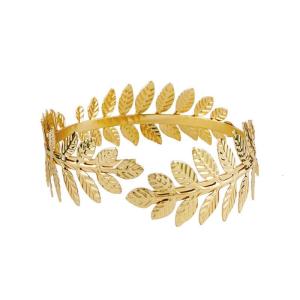 Alloy Leaf Armband Swirl Upper Arm Cuff Armlet Bangle Bracelet Egyptian Costume Accessory for Women Gold Silver Color