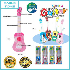 Smile - Mainan Edukasi Anak Gitar Ukulele - Mainan Gitar Anak Motif Karakter