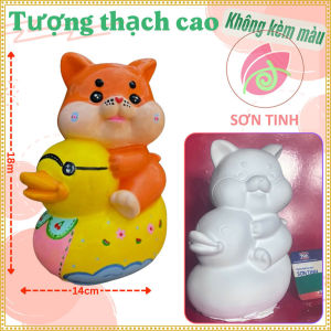 Tượng thạch cao trắng Hổ con M88 (Không kèm màu) Bé Tô Màu Tô Tượng trò chơi trẻ em