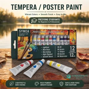 SYNCA Art Essentials: 12-Tube Oil Paint Kit - Vibrant High Pigment Load Non-Toxic Perfect for All Skill Levels & Budgets