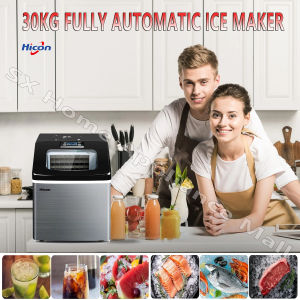Hicon Commercial Ice Maker Machine Intelligent Touch Timing Function Automatic Household Ice Cube Maker 25KG/24H Hicon Ice Maker Machine Ice Size Adjustable HZB-20F