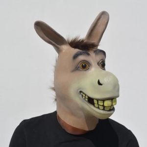 หน้ากากลาเท็กซ์หัวม้าลาตลกสำหรับผู้ใหญ่ หน้ากากสัตว์สำหรับคอสเพลย์ อุปกรณ์สวนสัตว์ หน้ากากงานเลี้ยง หน้ากากงานคาร์นิวัล ของขวัญแต่งตัว