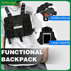 【Arrive 1-3 Days】Outdoor Sports Chest Bag Large Capacity Nylon Shoulder Bag Multi Pocket Multifunctional Vest Chest Bag Work Backpack