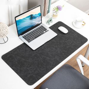 OKKFINE Leather Mouse Pad Non-slip Crazy Horse Pattern Computer Laptop Mousepad Easy to Clean Extra Large Keyboard Mice Mat Home Office